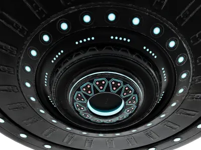 UFO spaceship Sci-fi Low-poly 3D model
