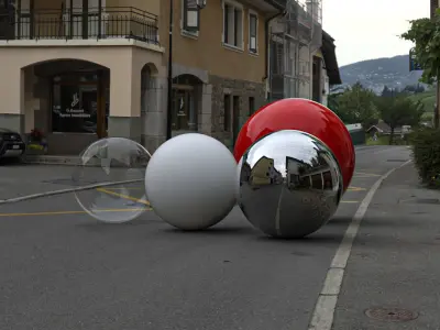 Mountain Town HDRI hdr environment with backplates 3D model