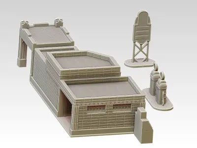 Metropolis Gas Station 3D print model