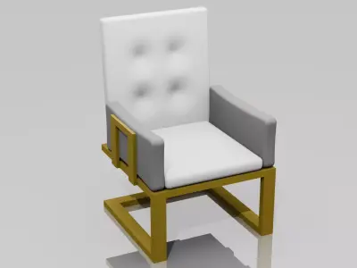 White armchair Free 3D model