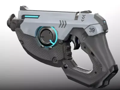 Sci fi gun Low-poly 3D model