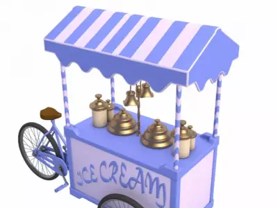 Ice Cream Handcart 3D model