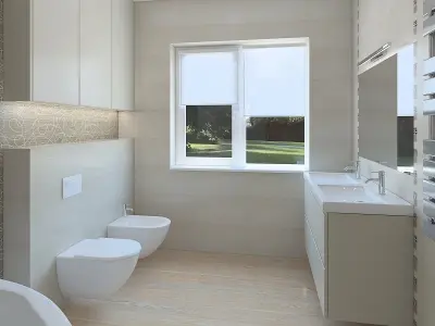Beautiful bright bathroom 3D model