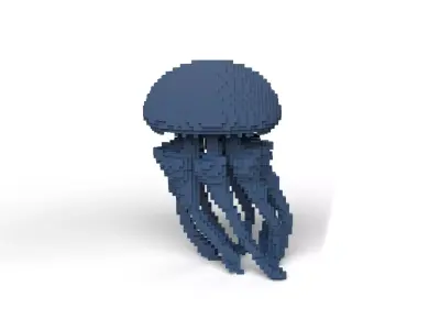 Jellyfish Minecraft Voxel Low-poly 3D model