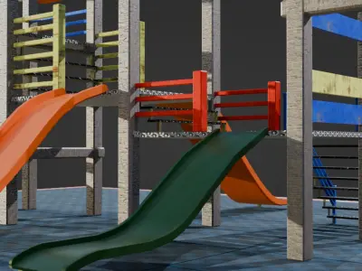 children playground Low-poly 3D model