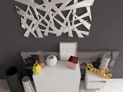 Commode with decor Maisons du Monde Set 02 3D model