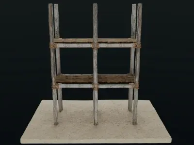 Old Scaffolding Low-poly 3D model