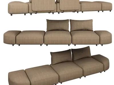 SOFA HUNTER SEATER MOSS 3D model