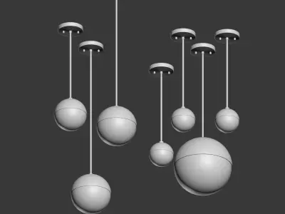 Suspension light Copper Light Pendant Orb 3D model