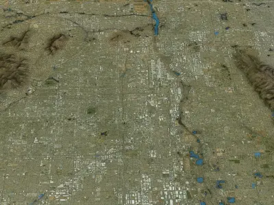 Phoenix - Topography Terrain Low-poly 3D model