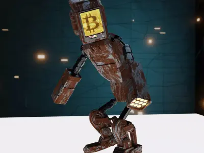 CREEPERBOT robot with bitcoin 3D model