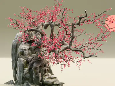 Old Peach Blossom Tree 3D model