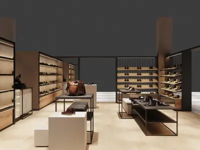 Shoe store full 3dmax corona scene 3D model
