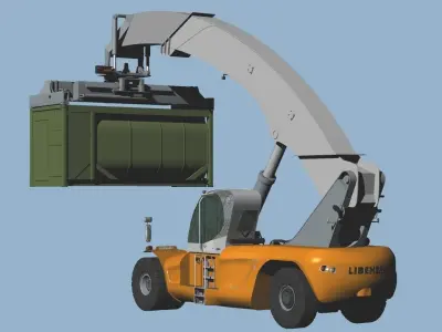 Reach Stacker LRS-645 3Way posed set 3D model