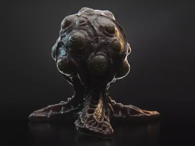 Alien biomass corruption plant Low-poly 3D model