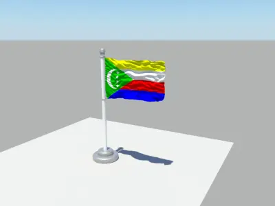 Comoros flag 3D model