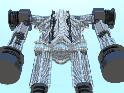 Robot Cyborg Jumper Character Sci Fi 3D model