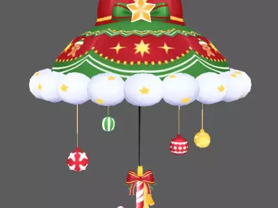 Christmas umbrella Low-poly 3D model