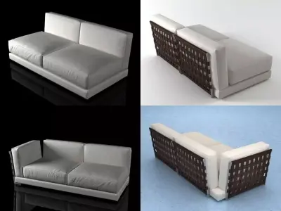 C different sofas and chairs 3D model