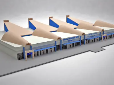 Marsa Alam Airport Terminal building Low-poly 3D model