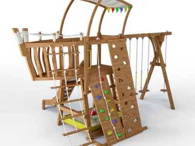 Kinder Garden Wooden 3D Model Pack