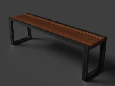 bench Free low-poly 3D model 6