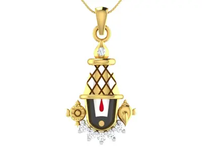 light weight yellow gold  diamond pendent -ZA PN 4229 3D print model