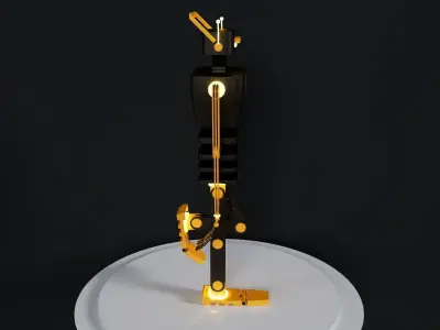 Abstract robot with glow elements 3D model