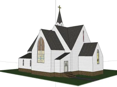 Architecture-Religion-God-Culture-Temple-0144 church with ste... 3D model