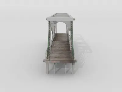 Old Dutch wooden draw bridge 3D model
