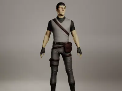 Male  Adventurer Low Poly Char Free low-poly 3D model