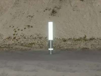 Low-Poly Basic Light Column 30 - Street Light Set-9 Low-poly 3D model