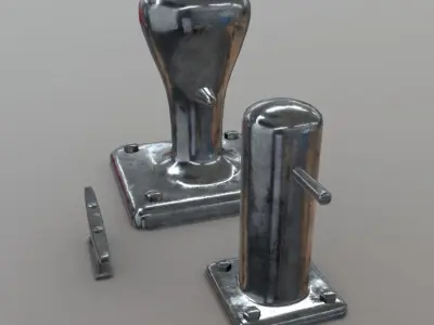 Bollard Cleat Low-poly 3D model