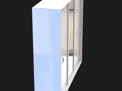 closet cabinet with two doors and mirror 3D model