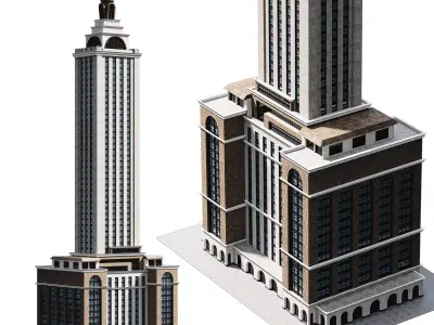 Skyscraper05 NewYork-Style Low-poly 3D model