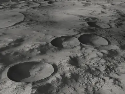 Large-Scale Moon Environment - Plains Low-poly 3D model