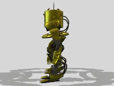 Robot Worker Low-poly 3D model