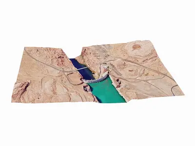 Glen Canyon Dam Low-poly 3D model