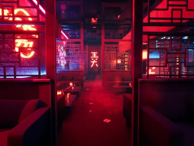Tokyo Night Club Low-poly 3D model