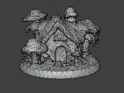 Cristmas Fantasy Mushroom House Free 3D model