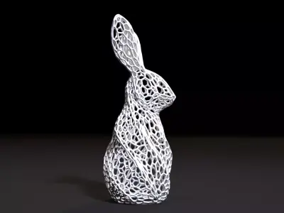 Rabbit figurine Voronoi 3D print model