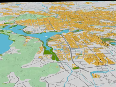 WuXi City urban planning maquett  building 3D Topography 3D model
