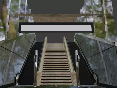 Station-Steps escalator 3D model