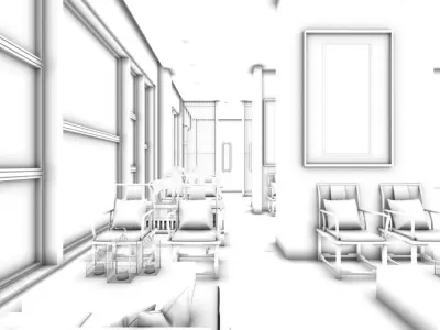 Business Restaurant - Coffee - Banquet  01 3D model