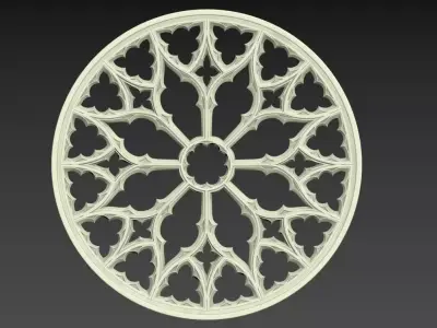 Gothic Rose window ornament 2 3D print model