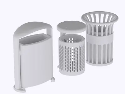 HO Set of 3 recycle bin train model  3D print model