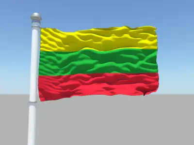 Lithuania Flag 3D model
