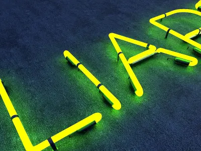 Bllards Neon Sign Low-poly 3D model