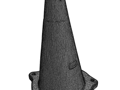 Weathered Traffic Safety Cone Low-poly 3D model