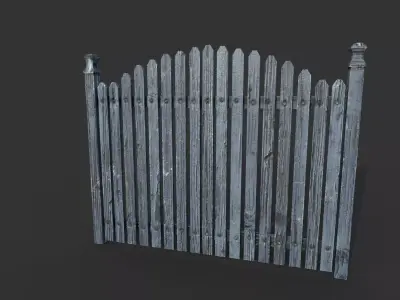 Fence Modular Low-poly 3D model